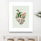 Vinatge Botanical Heart - Green by Bianca Green on GIANT ART - green digital drawing