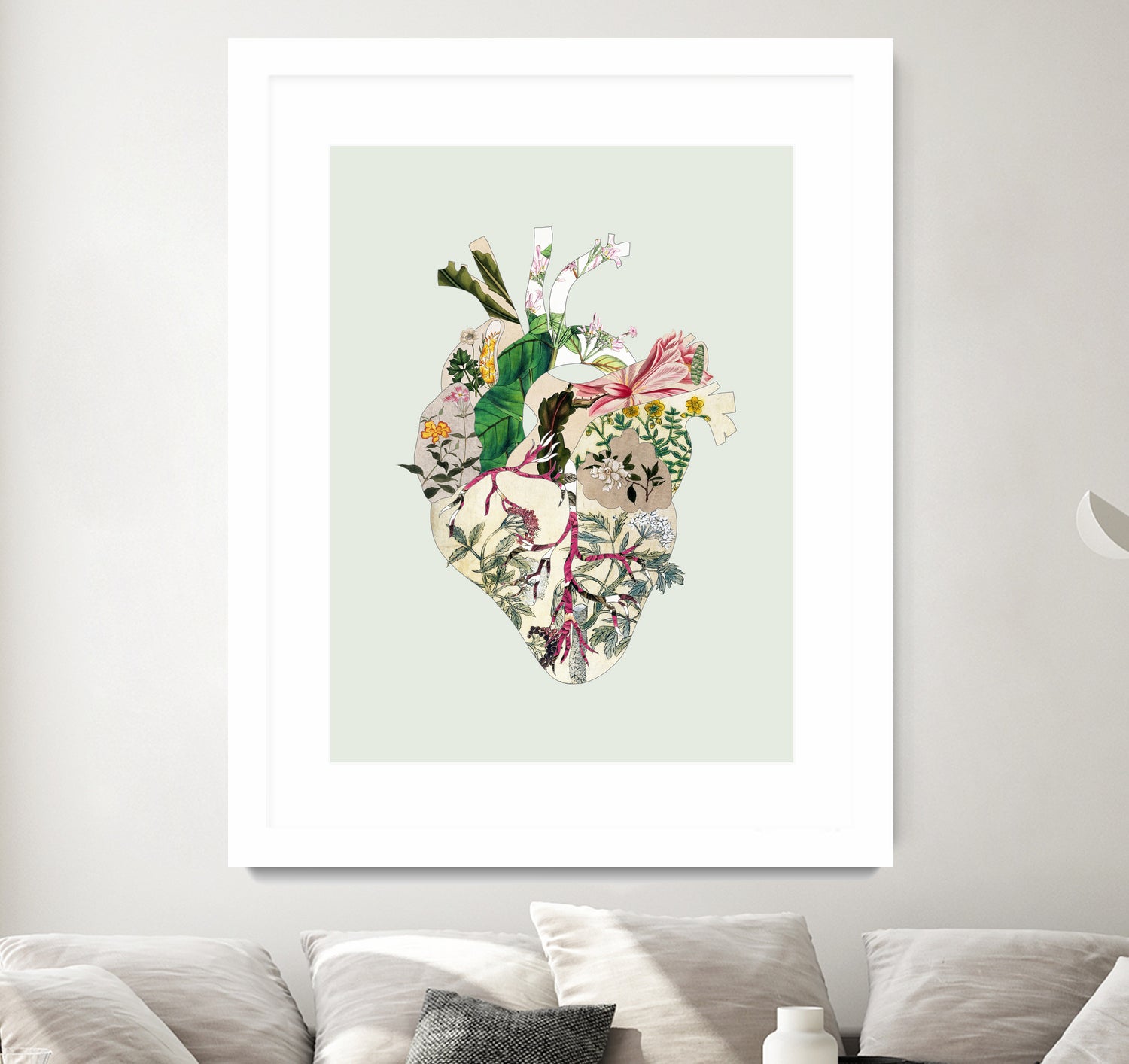 Vinatge Botanical Heart - Green by Bianca Green on GIANT ART - green digital drawing