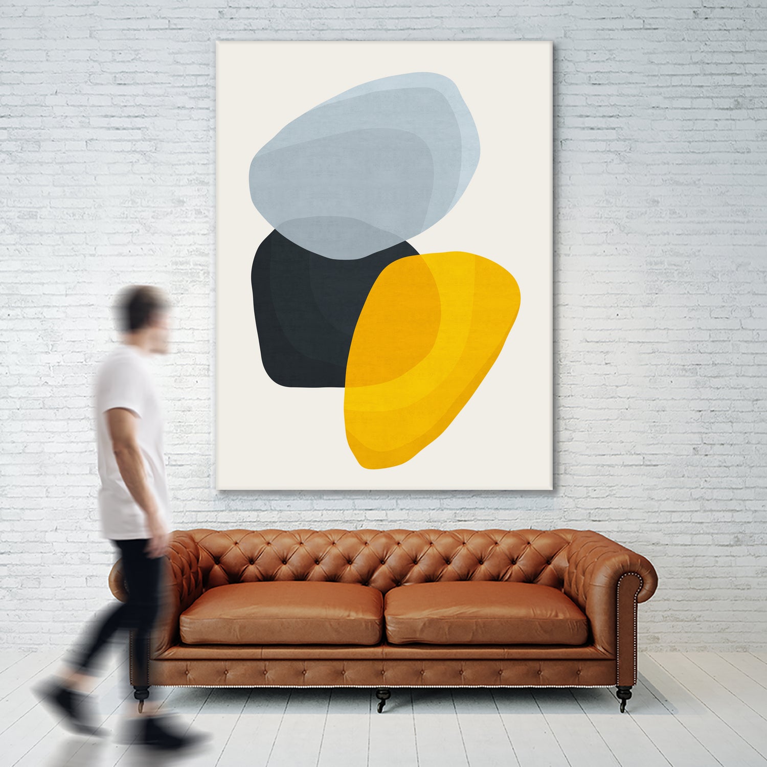 Abstract XVII by Vitor Costa on GIANT ART - yellow digital painting