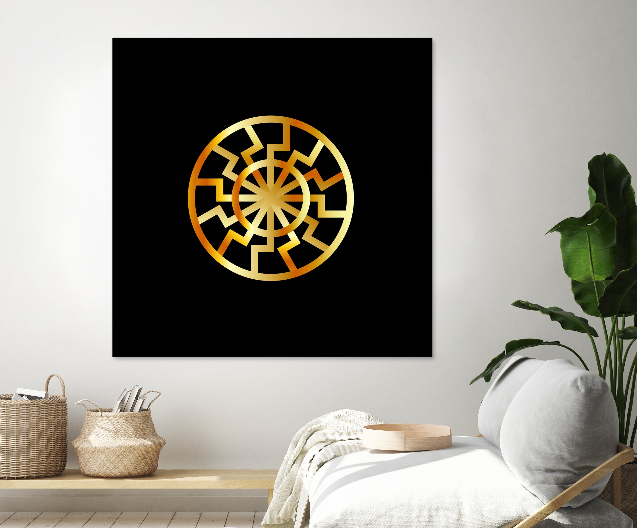 Black Sun symbol in gold- Schwarze Sonne by Shawlin Mohd on GIANT ART - brown digital drawing