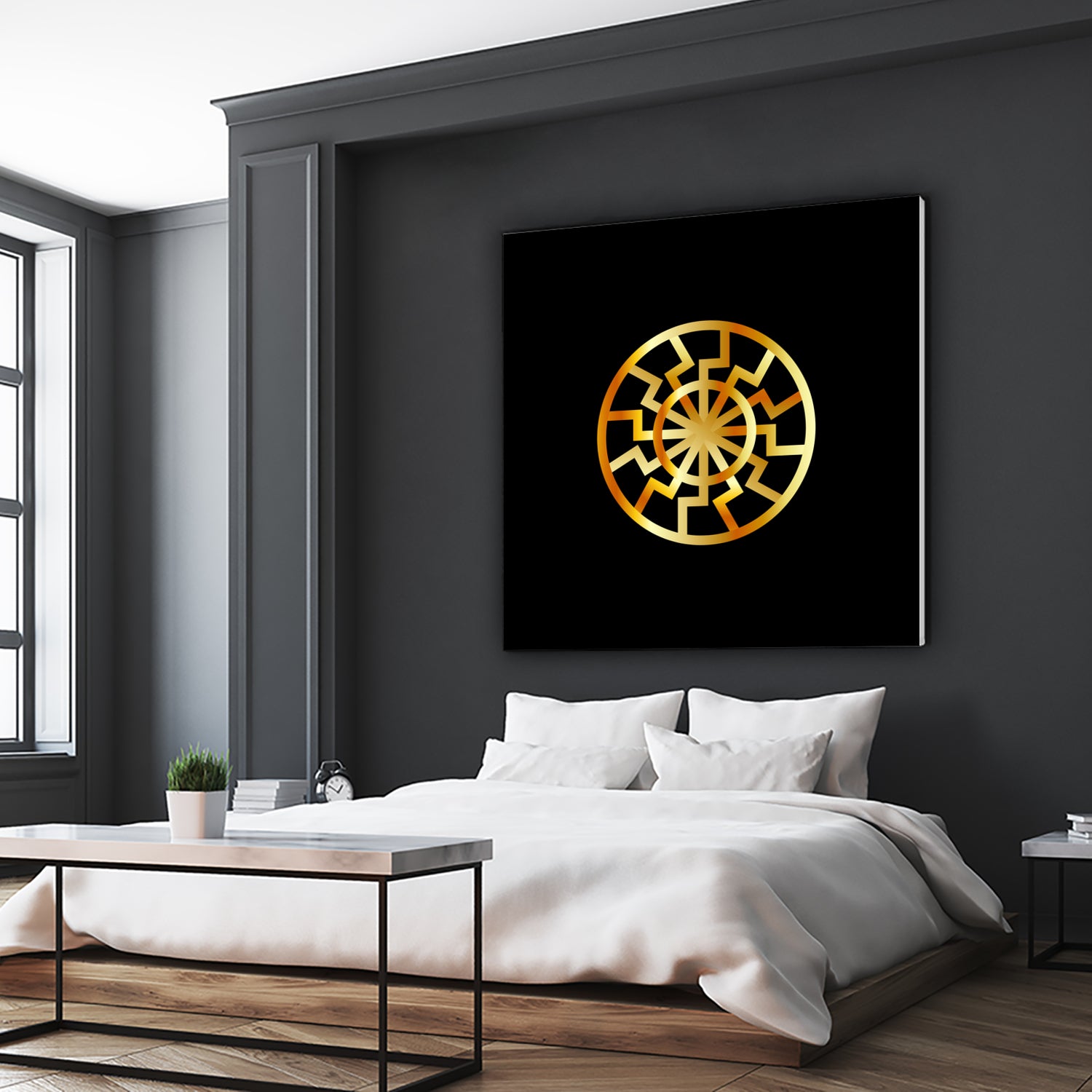 Black Sun symbol in gold- Schwarze Sonne by Shawlin Mohd on GIANT ART - brown digital drawing