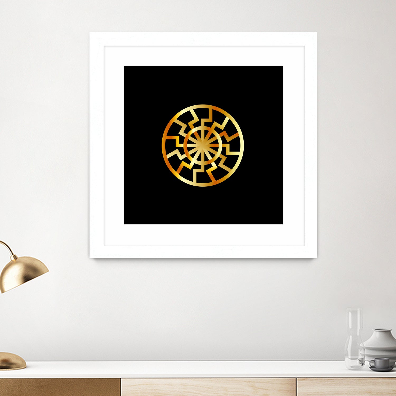 Black Sun symbol in gold- Schwarze Sonne by Shawlin Mohd on GIANT ART - brown digital drawing