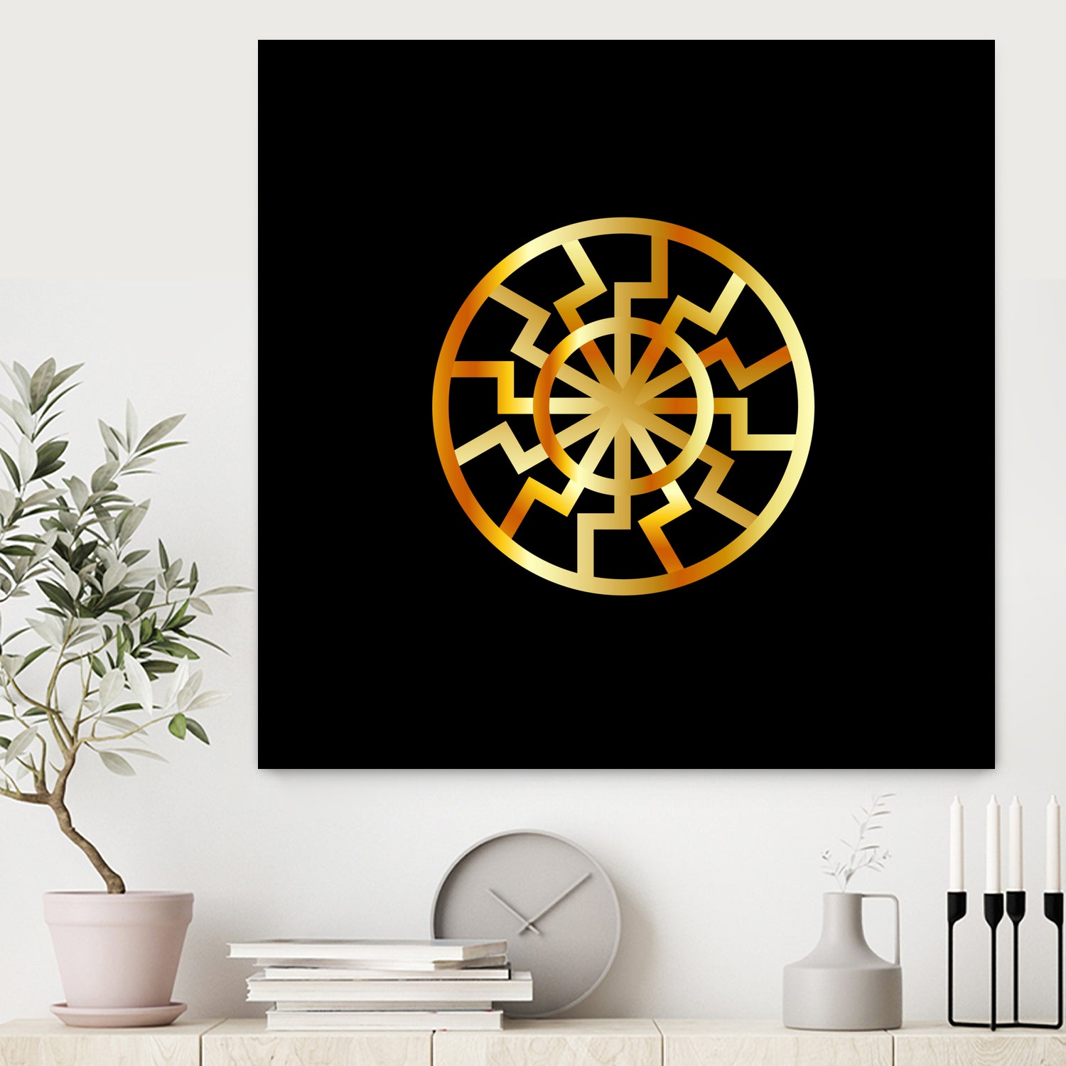 Black Sun symbol in gold- Schwarze Sonne by Shawlin Mohd on GIANT ART - brown digital drawing