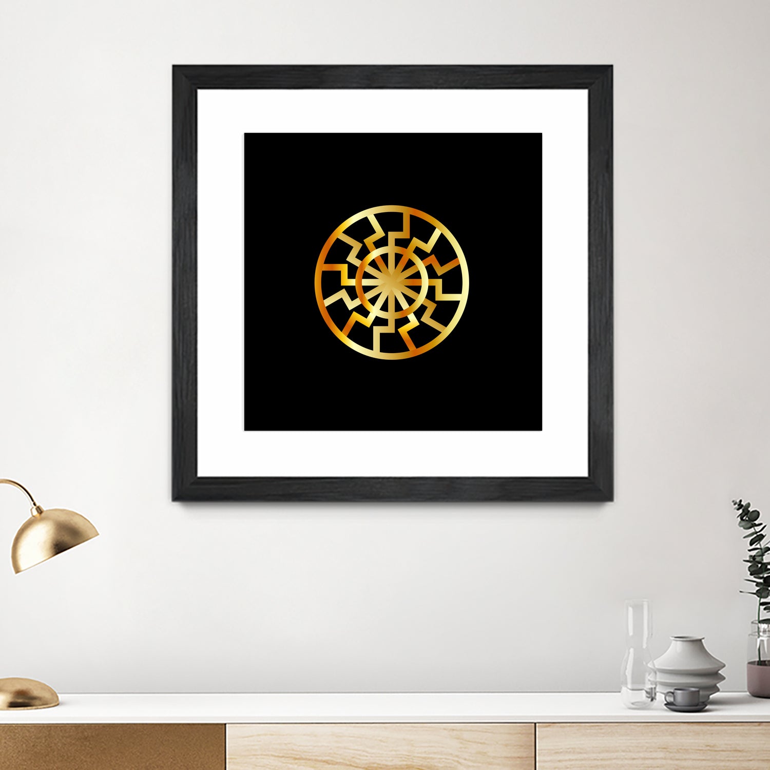 Black Sun symbol in gold- Schwarze Sonne by Shawlin Mohd on GIANT ART - brown digital drawing