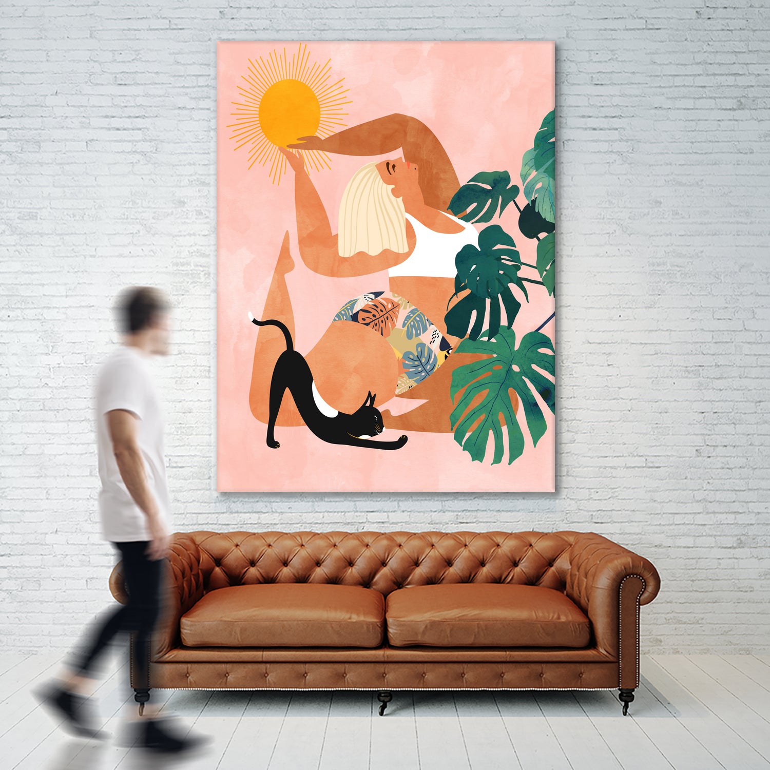 Tropical Yoga by Uma Gokhale on GIANT ART - orange digital painting