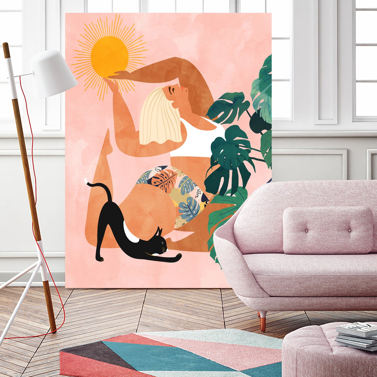 Tropical Yoga by Uma Gokhale on GIANT ART - orange digital painting