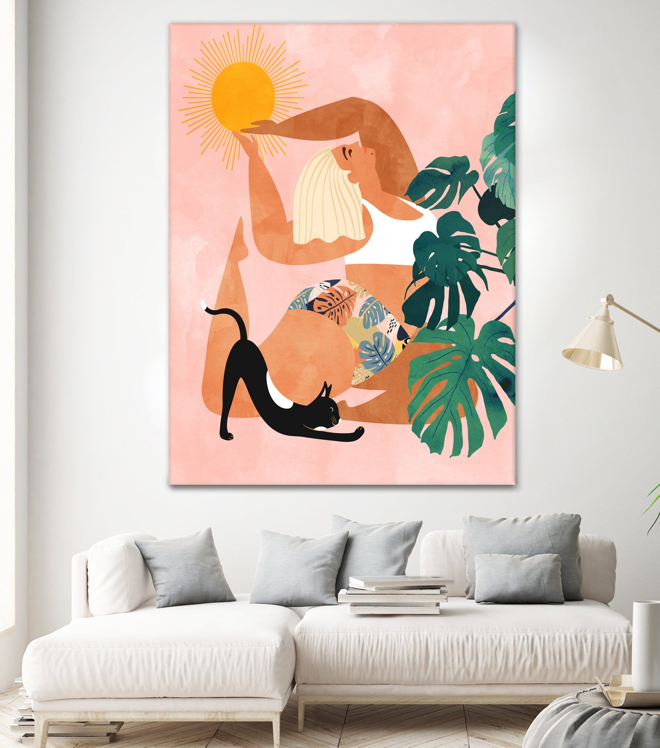 Tropical Yoga by Uma Gokhale on GIANT ART - orange digital painting