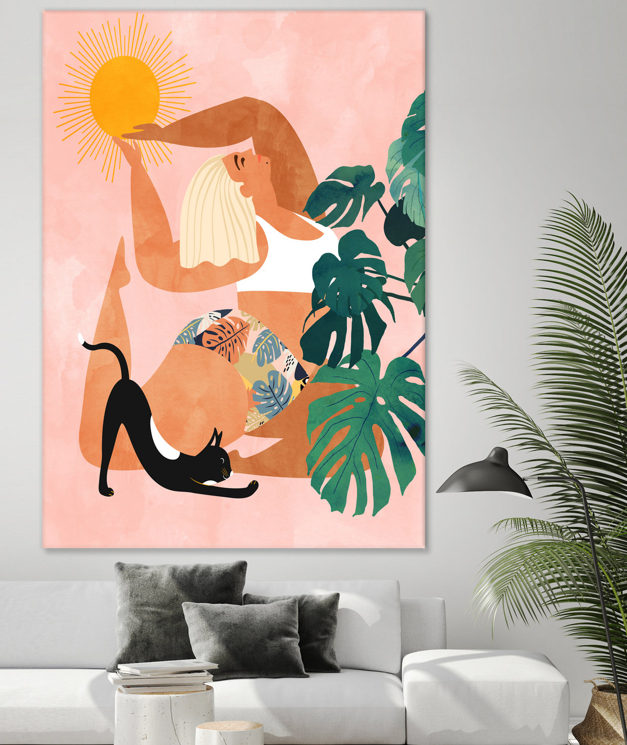 Tropical Yoga by Uma Gokhale on GIANT ART - orange digital painting