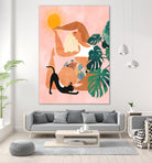 Tropical Yoga by Uma Gokhale on GIANT ART - orange digital painting