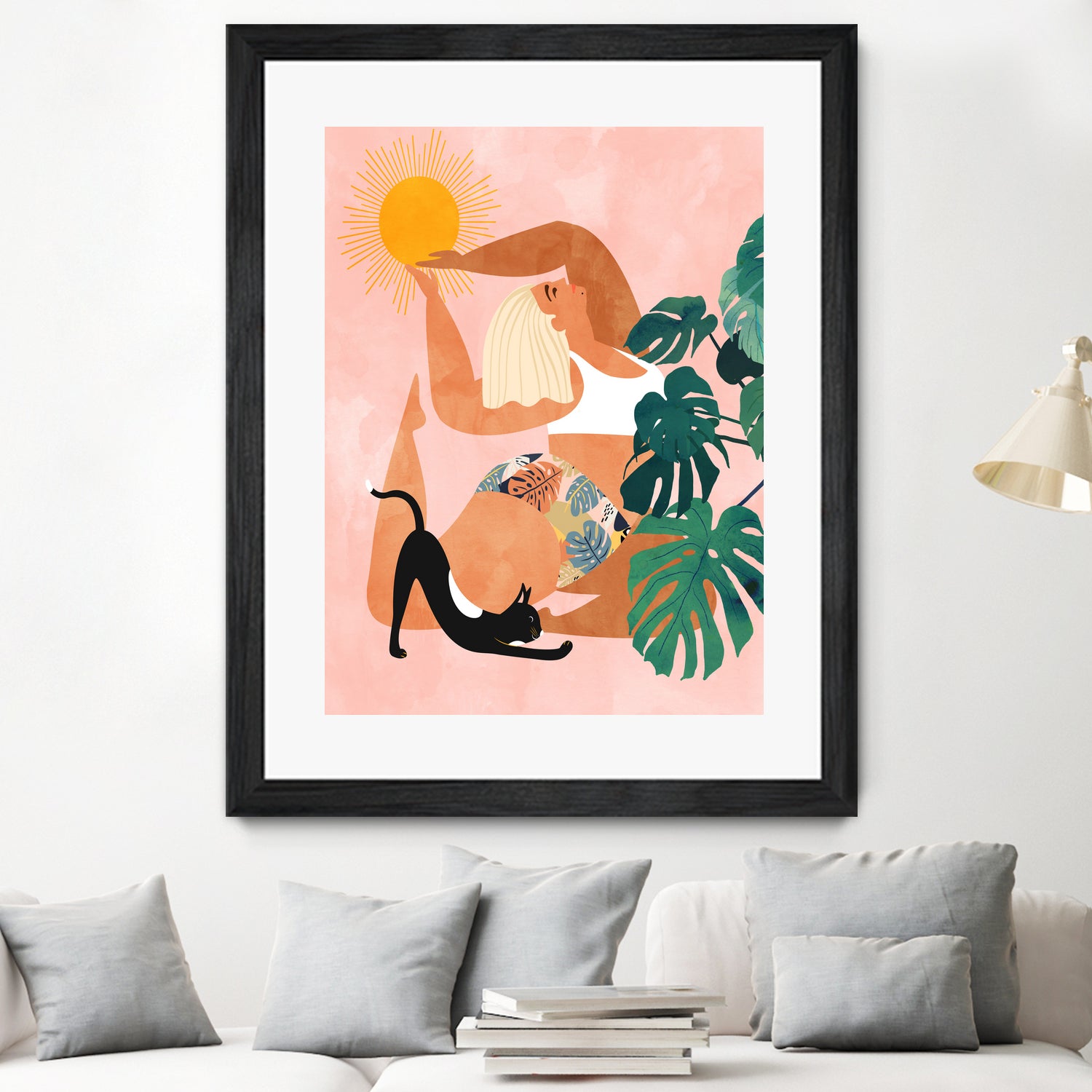 Tropical Yoga by Uma Gokhale on GIANT ART - orange digital painting