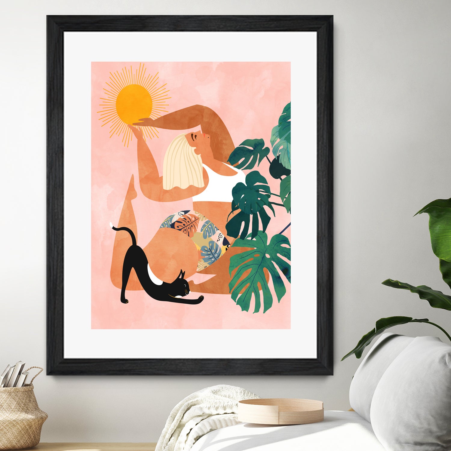 Tropical Yoga by Uma Gokhale on GIANT ART - orange digital painting