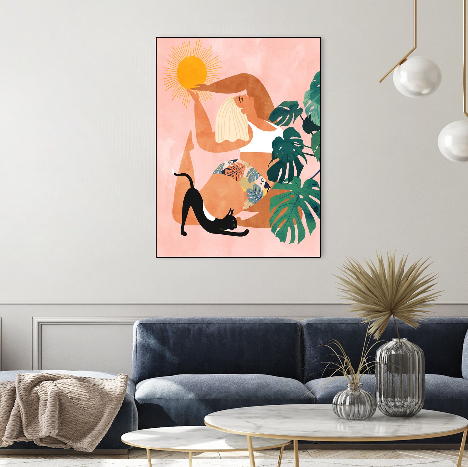 Tropical Yoga by Uma Gokhale on GIANT ART - orange digital painting