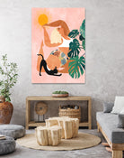 Tropical Yoga by Uma Gokhale on GIANT ART - orange digital painting