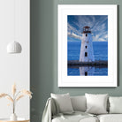 Lighthouse on Narrow Land by Darryl Brooks on GIANT ART - blue photo illustration