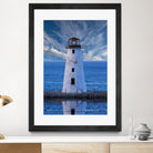 Lighthouse on Narrow Land by Darryl Brooks on GIANT ART - blue photo illustration