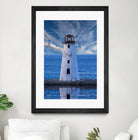 Lighthouse on Narrow Land by Darryl Brooks on GIANT ART - blue photo illustration