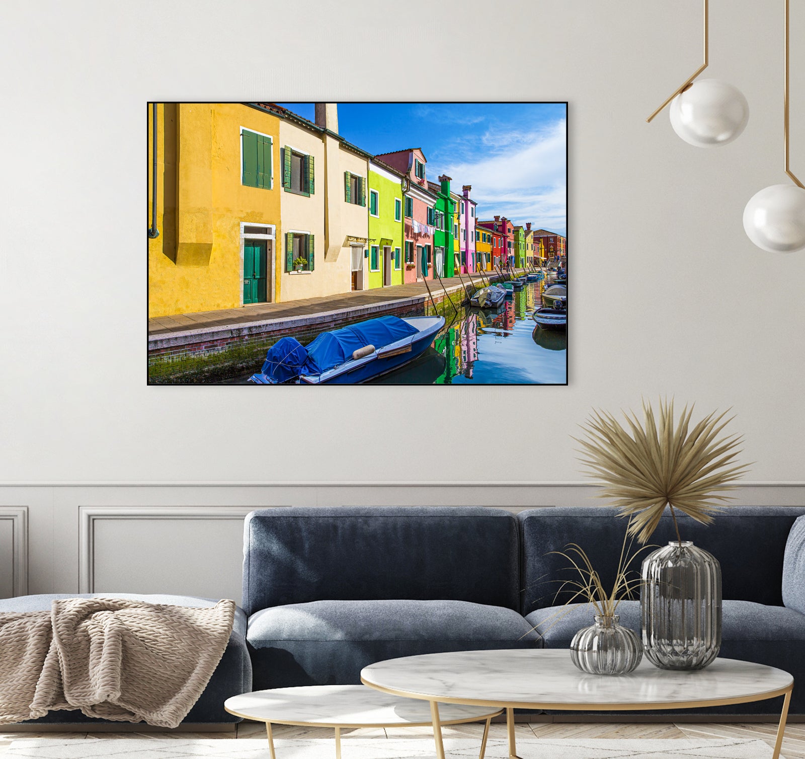 Boats in Burano by Darryl Brooks on GIANT ART - blue photo illustration