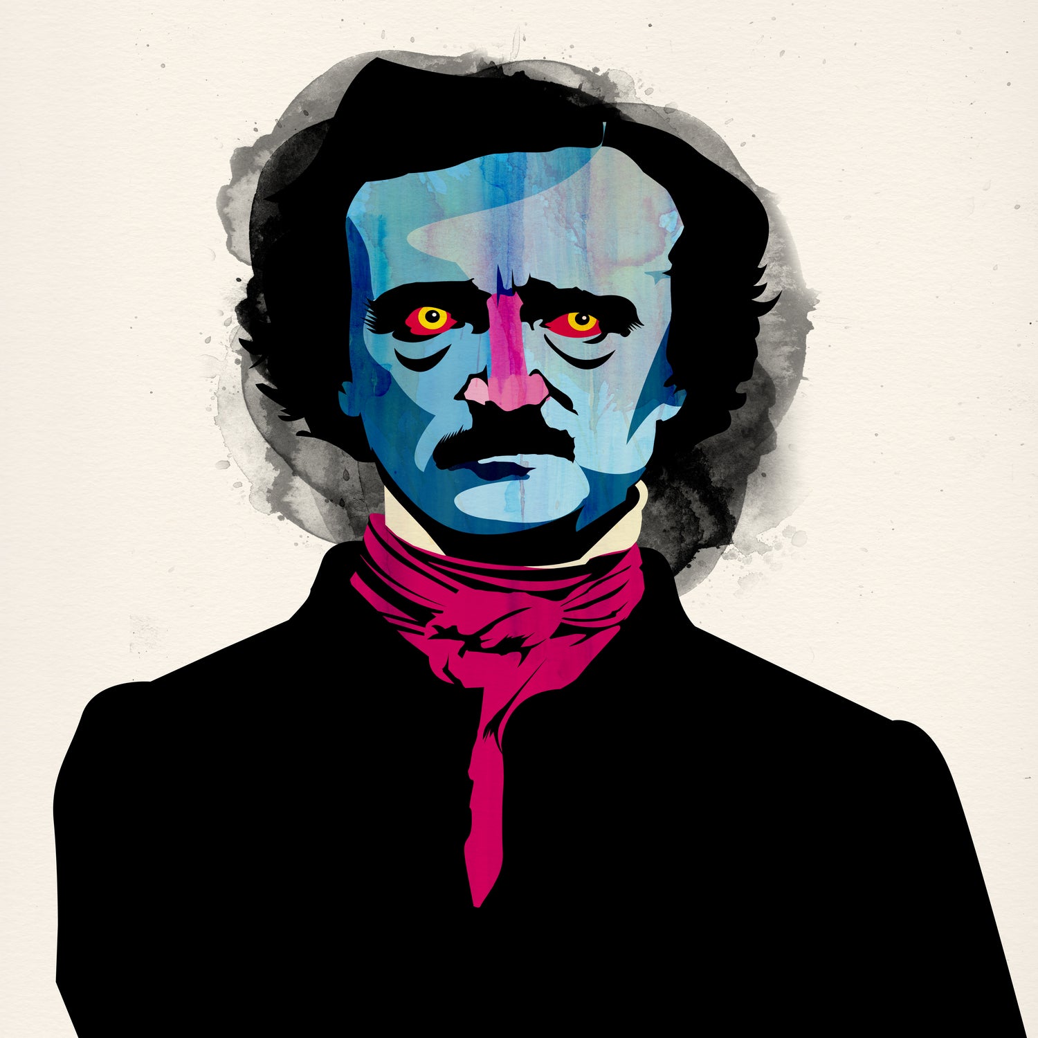 Edgar Allan Poe by Alvaro Tapia on GIANT ART - blue digital painting