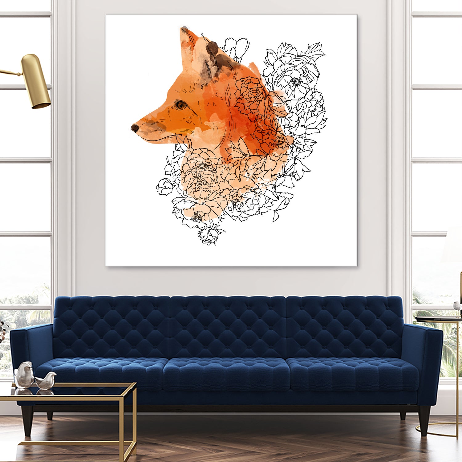 Watercolor Fox by Greta Berlin on GIANT ART - orange digital drawing