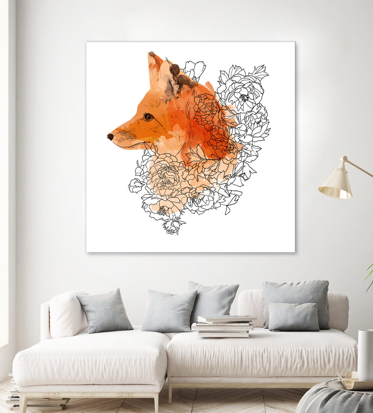 Watercolor Fox by Greta Berlin on GIANT ART - orange digital drawing