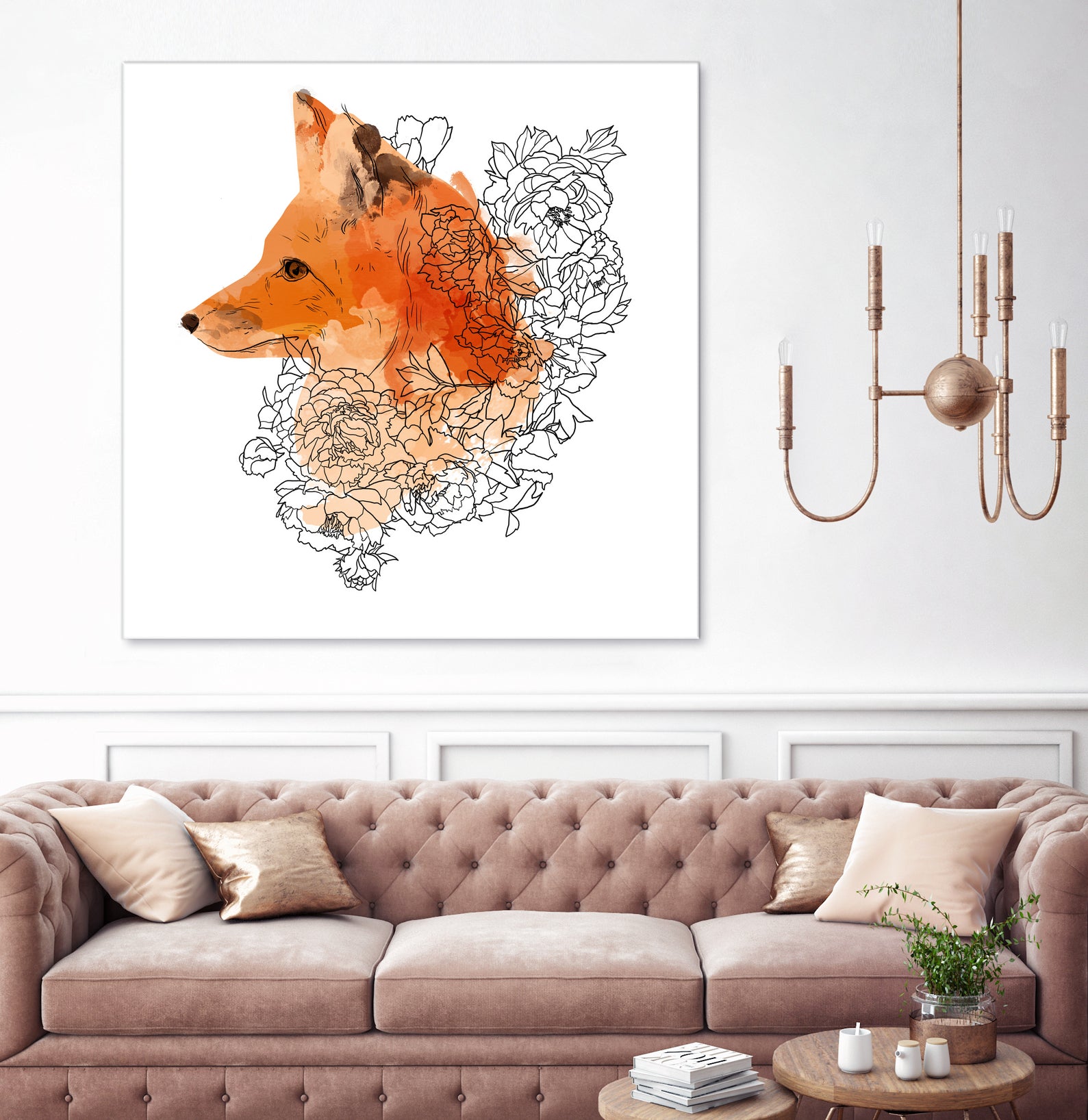 Watercolor Fox by Greta Berlin on GIANT ART - orange digital drawing