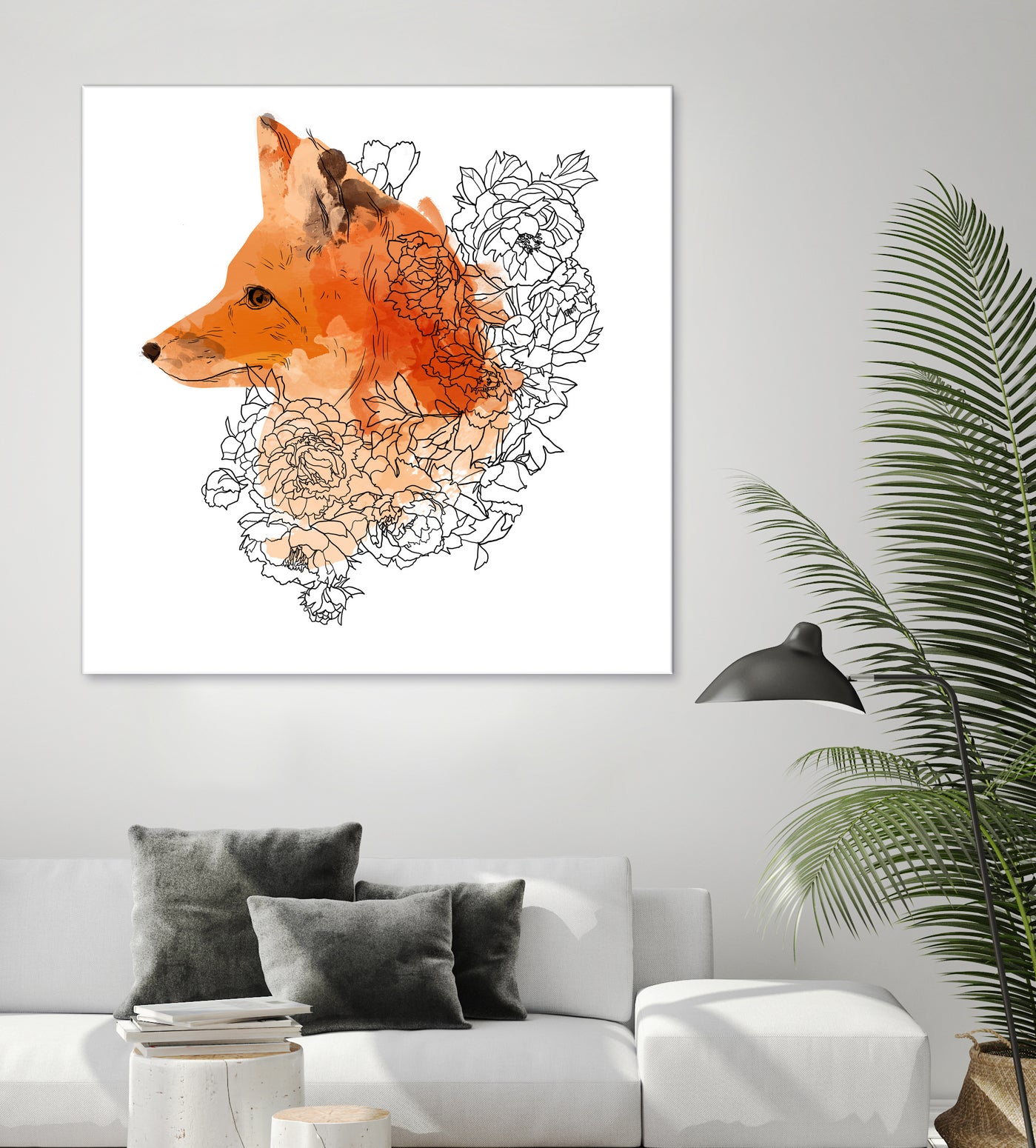 Watercolor Fox by Greta Berlin on GIANT ART - orange digital drawing