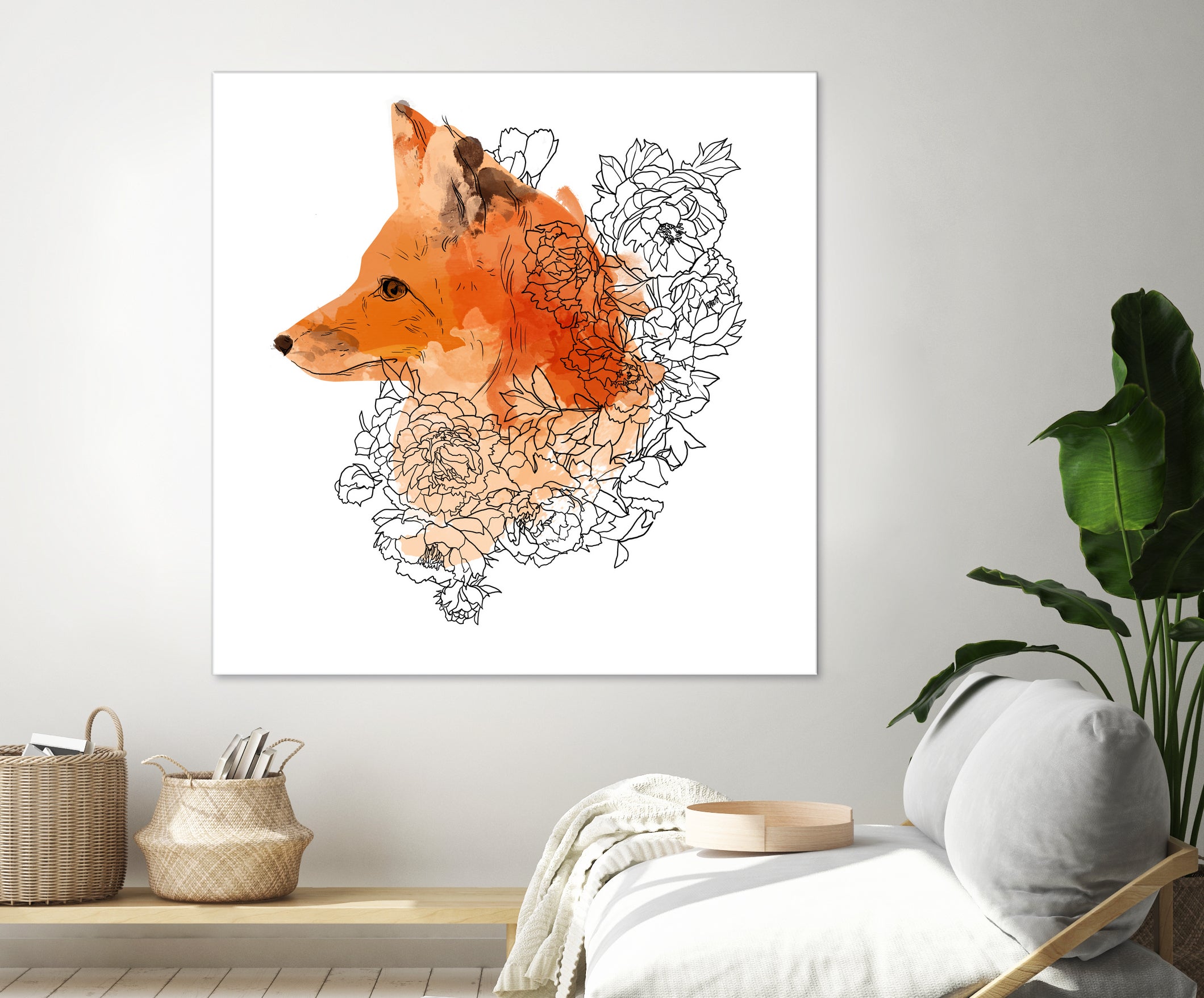 Watercolor Fox by Greta Berlin on GIANT ART - orange digital drawing