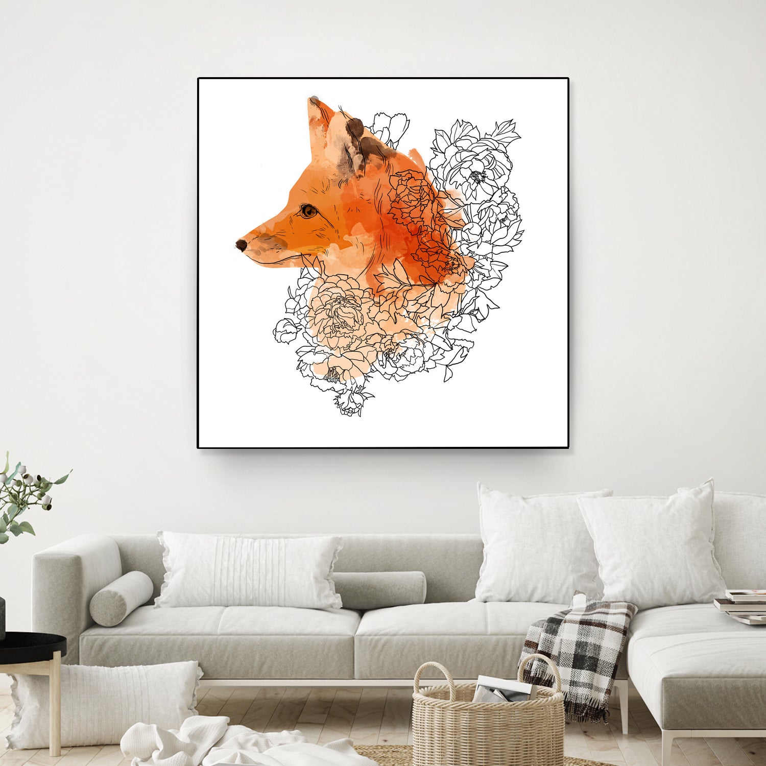 Watercolor Fox by Greta Berlin on GIANT ART - orange digital drawing