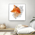 Watercolor Fox by Greta Berlin on GIANT ART - orange digital drawing