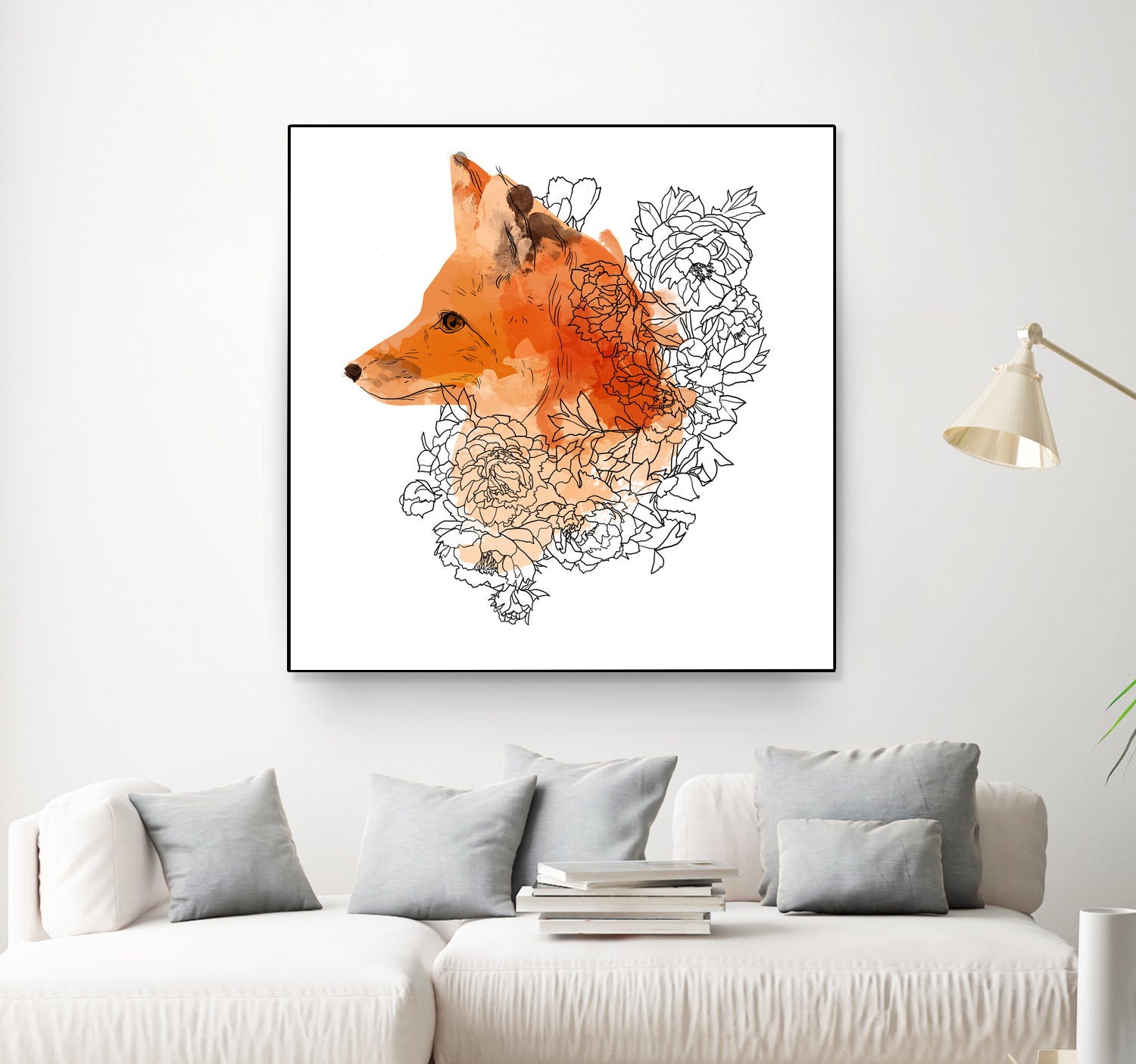 Watercolor Fox by Greta Berlin on GIANT ART - orange digital drawing