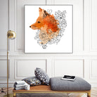 Watercolor Fox by Greta Berlin on GIANT ART - orange digital drawing