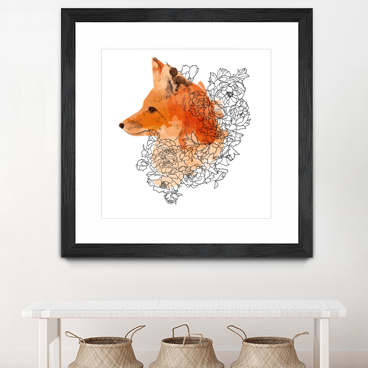 Watercolor Fox by Greta Berlin on GIANT ART - orange digital drawing