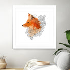 Watercolor Fox by Greta Berlin on GIANT ART - orange digital drawing