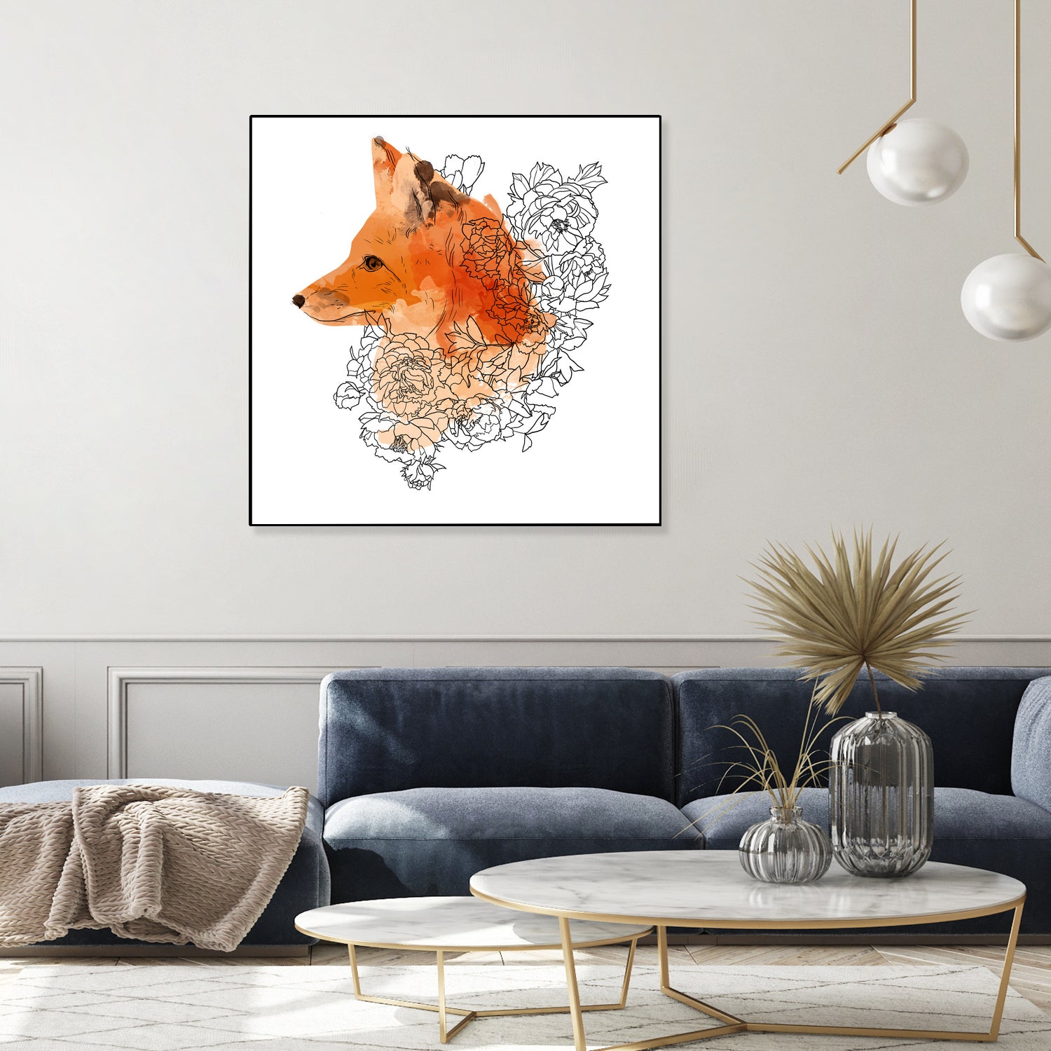 Watercolor Fox by Greta Berlin on GIANT ART - orange digital drawing