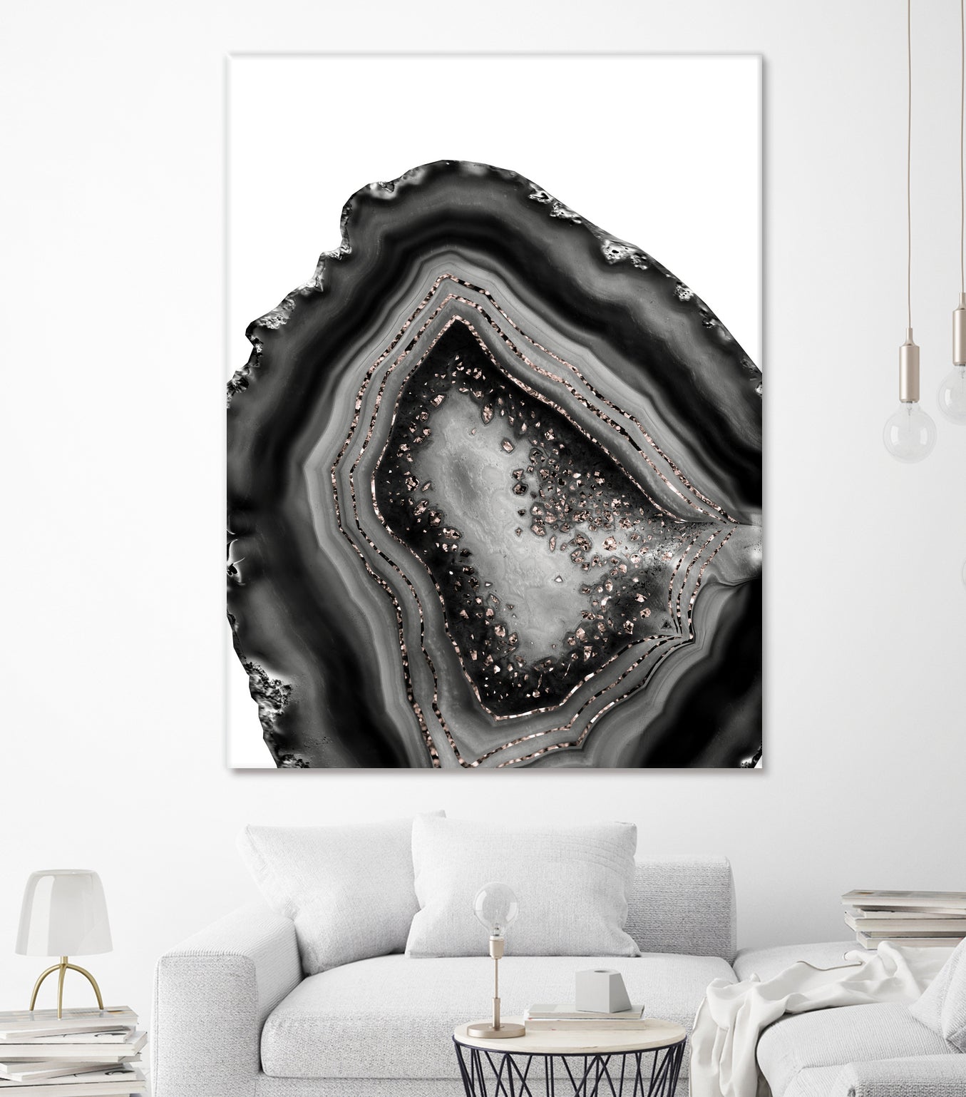 Agate Rose Gold Glitter Glam #5 #gem #decor #art by Anita & Bella Jantz on GIANT ART - gray photo illustration