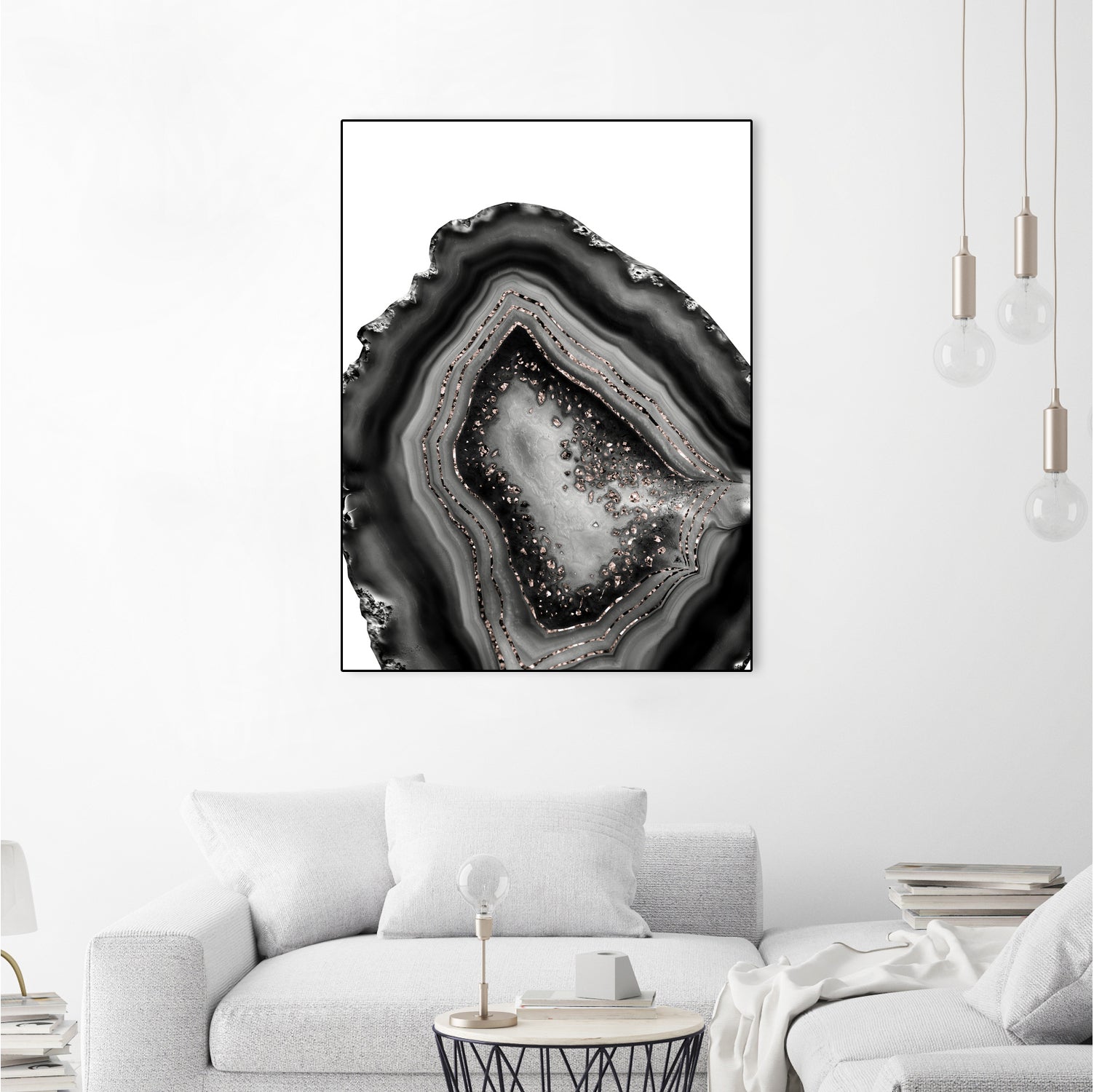 Agate Rose Gold Glitter Glam #5 #gem #decor #art by Anita & Bella Jantz on GIANT ART - gray photo illustration