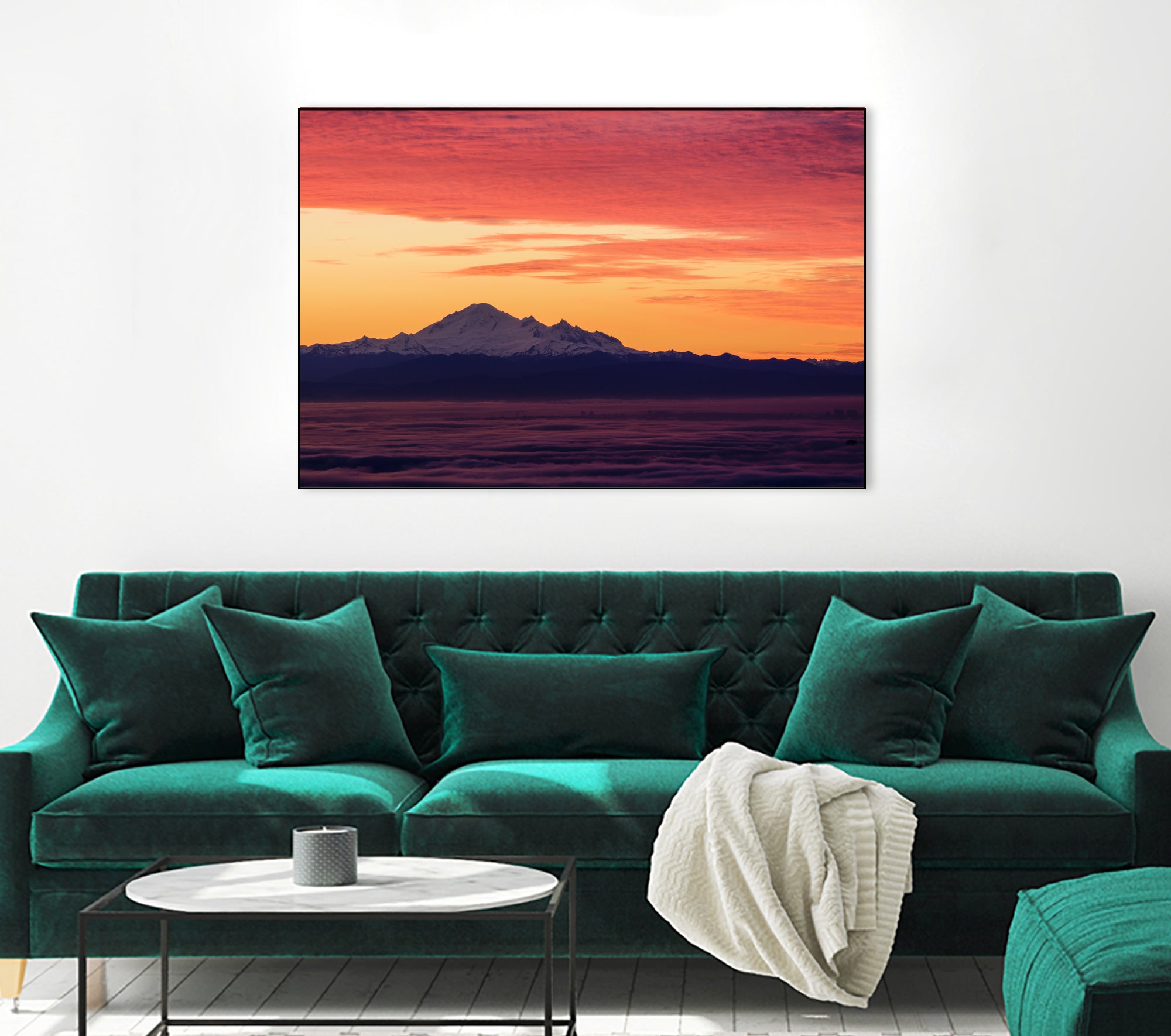 Mt. Baker Sunrise by Julian Russell on GIANT ART - yellow processing/programming