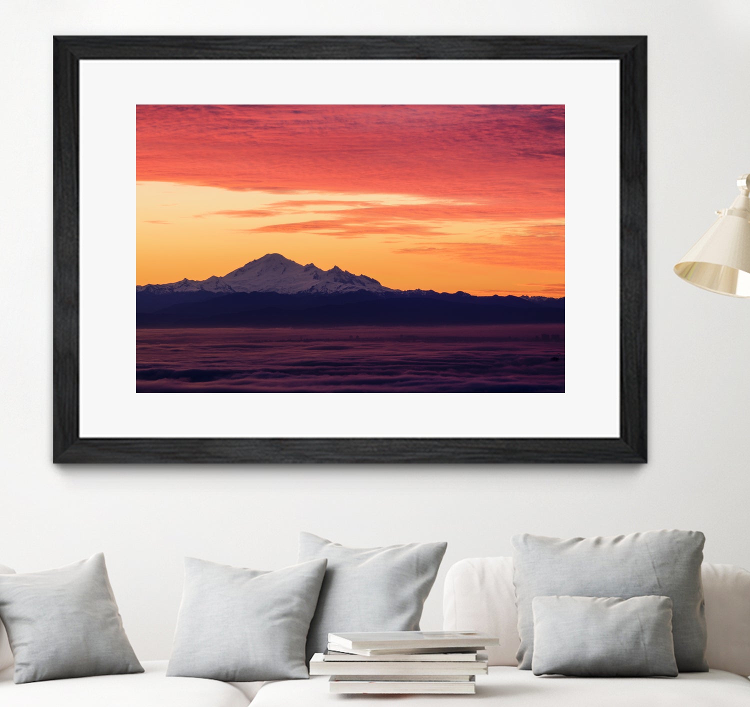 Mt. Baker Sunrise by Julian Russell on GIANT ART - yellow processing/programming