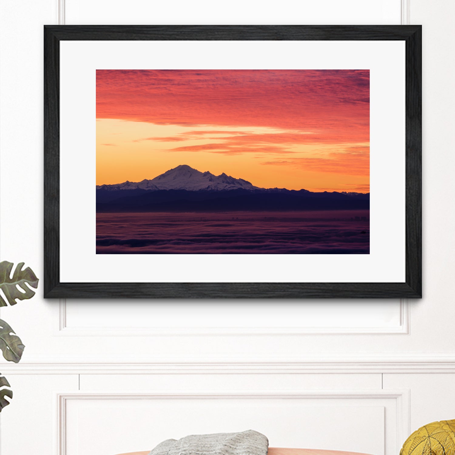 Mt. Baker Sunrise by Julian Russell on GIANT ART - yellow processing/programming