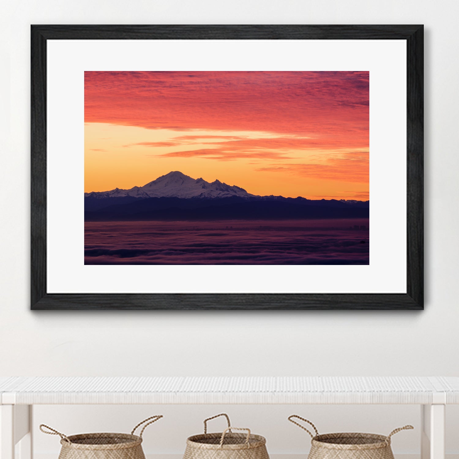 Mt. Baker Sunrise by Julian Russell on GIANT ART - yellow processing/programming