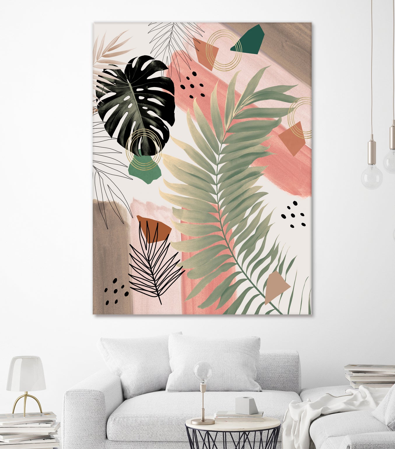 Palm Leaf Summer Glam #1 #tropical #decor #art by Anita & Bella Jantz on GIANT ART - pink digital drawing