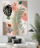 Palm Leaf Summer Glam #1 #tropical #decor #art by Anita & Bella Jantz on GIANT ART - pink digital drawing