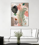 Palm Leaf Summer Glam #1 #tropical #decor #art by Anita & Bella Jantz on GIANT ART - pink digital drawing