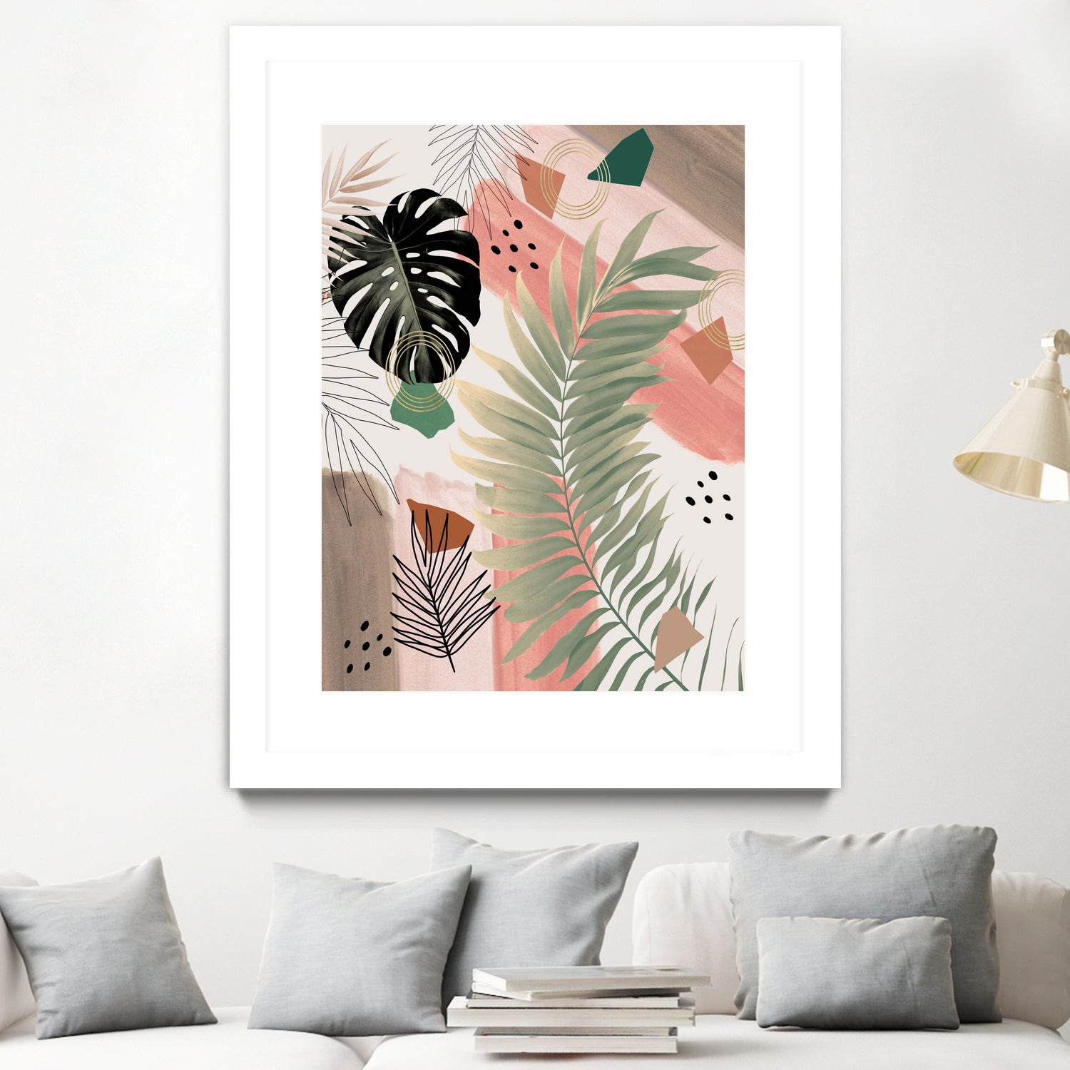 Palm Leaf Summer Glam #1 #tropical #decor #art by Anita & Bella Jantz on GIANT ART - pink digital drawing