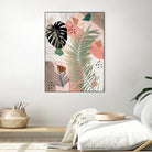 Palm Leaf Summer Glam #1 #tropical #decor #art by Anita & Bella Jantz on GIANT ART - pink digital drawing