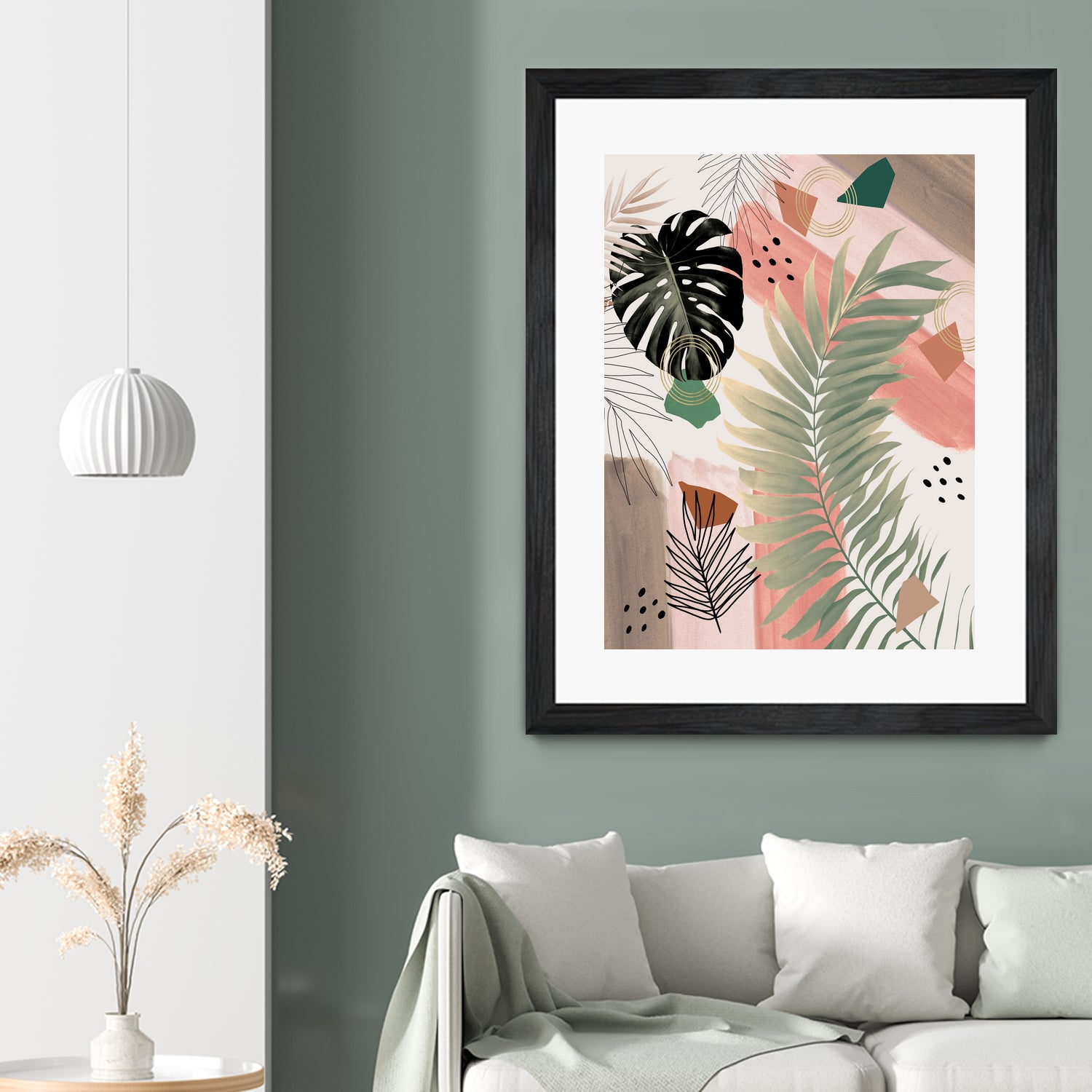 Palm Leaf Summer Glam #1 #tropical #decor #art by Anita & Bella Jantz on GIANT ART - pink digital drawing