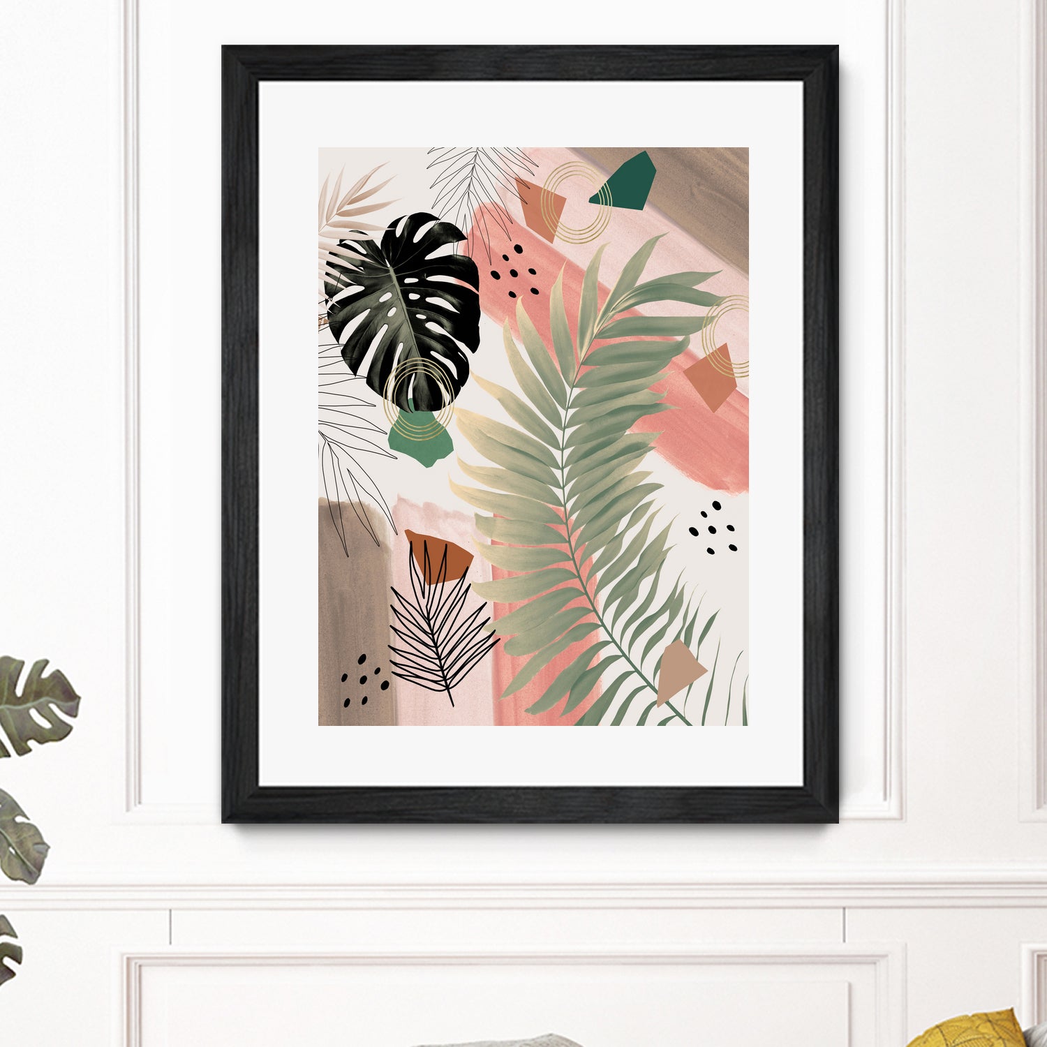 Palm Leaf Summer Glam #1 #tropical #decor #art by Anita & Bella Jantz on GIANT ART - pink digital drawing