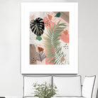 Palm Leaf Summer Glam #1 #tropical #decor #art by Anita & Bella Jantz on GIANT ART - pink digital drawing