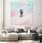 Pineapple on the beach by mmarta bc on GIANT ART - pink digital painting