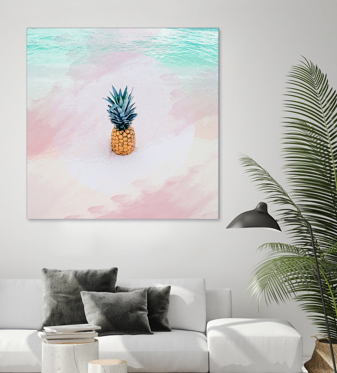 Pineapple on the beach by mmarta bc on GIANT ART - pink digital painting